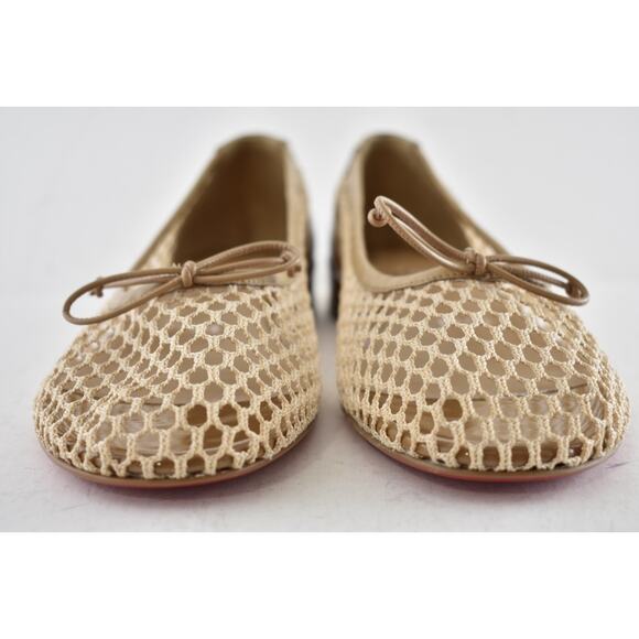 Christian Louboutin Sweetie Jane Mesh Flat Lionne Beige Nude Ballet Ballerina 39 - Picture 12 of 16